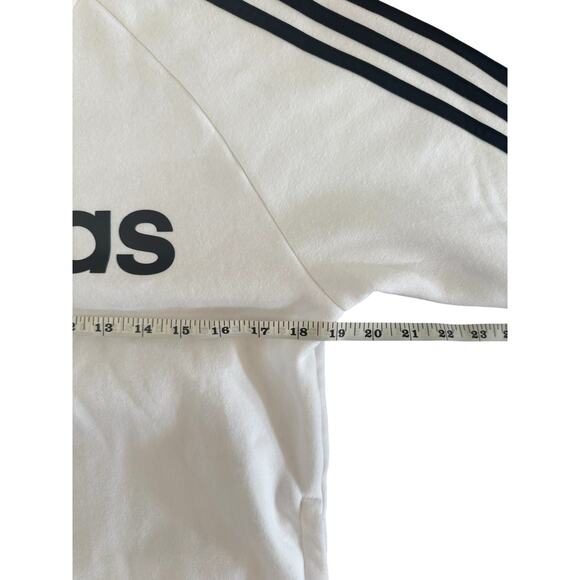 Adidas White 3-Stripes Hoodie Pullover Sweatshirt Men’s Size Small FL4840 - Picture 11 of 13